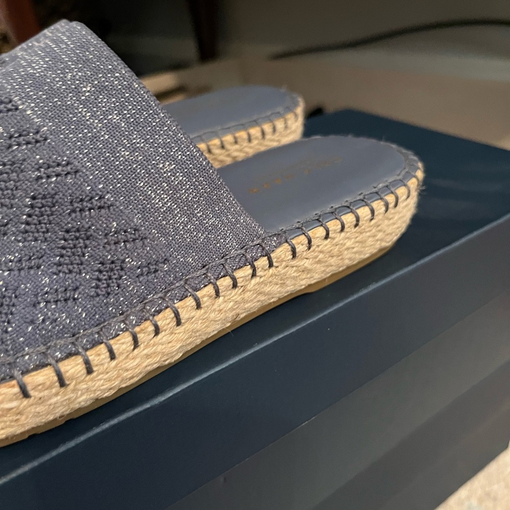 Cole Haan Blue Woven Espadrille Slide
